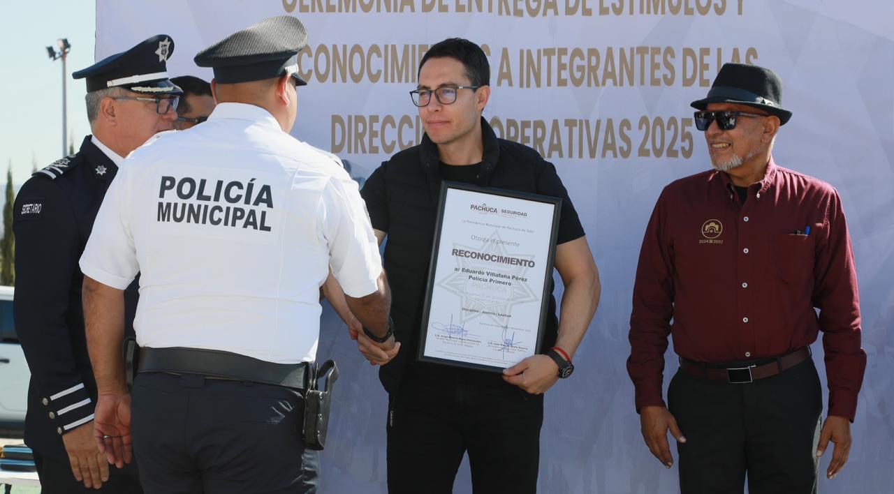 Reconocen trayectoria, mérito y valor de integrantes de Seguridad Pública Municipal de Pachuca