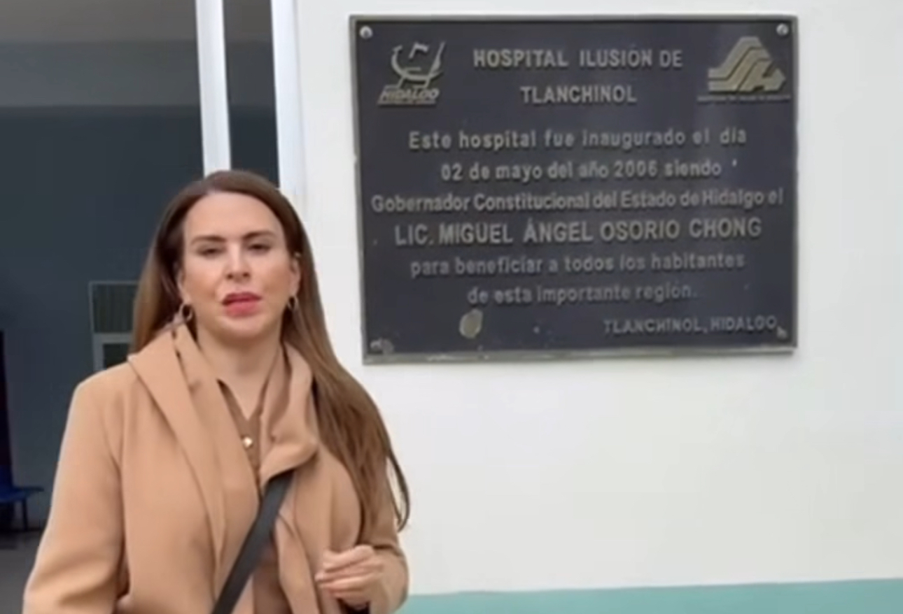 Denuncia Carolina Viggiano precariedad en hospital de Tlanchinol.