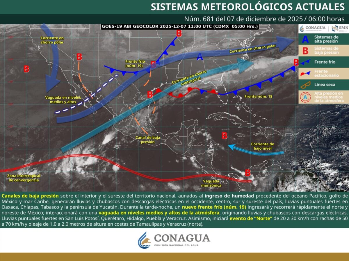 Prevén lluvias fuertes,  y rachas de viento en regiones de Hidalgo