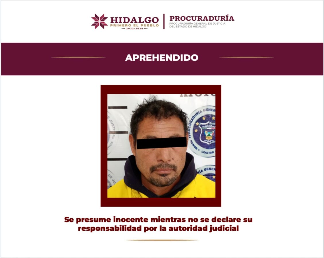 Aprehenden a probable responsable de desaparición cometida por particulares.