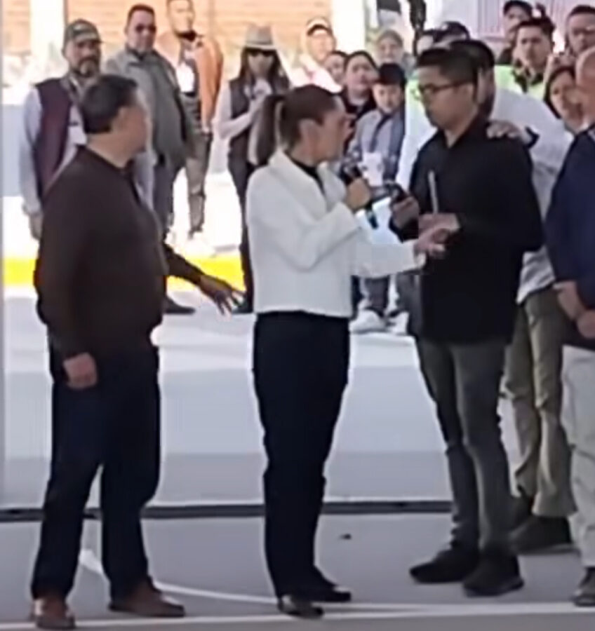 Joven interrumpe a Sheinbaum; denuncia amenazas y presuntas irregularidades.