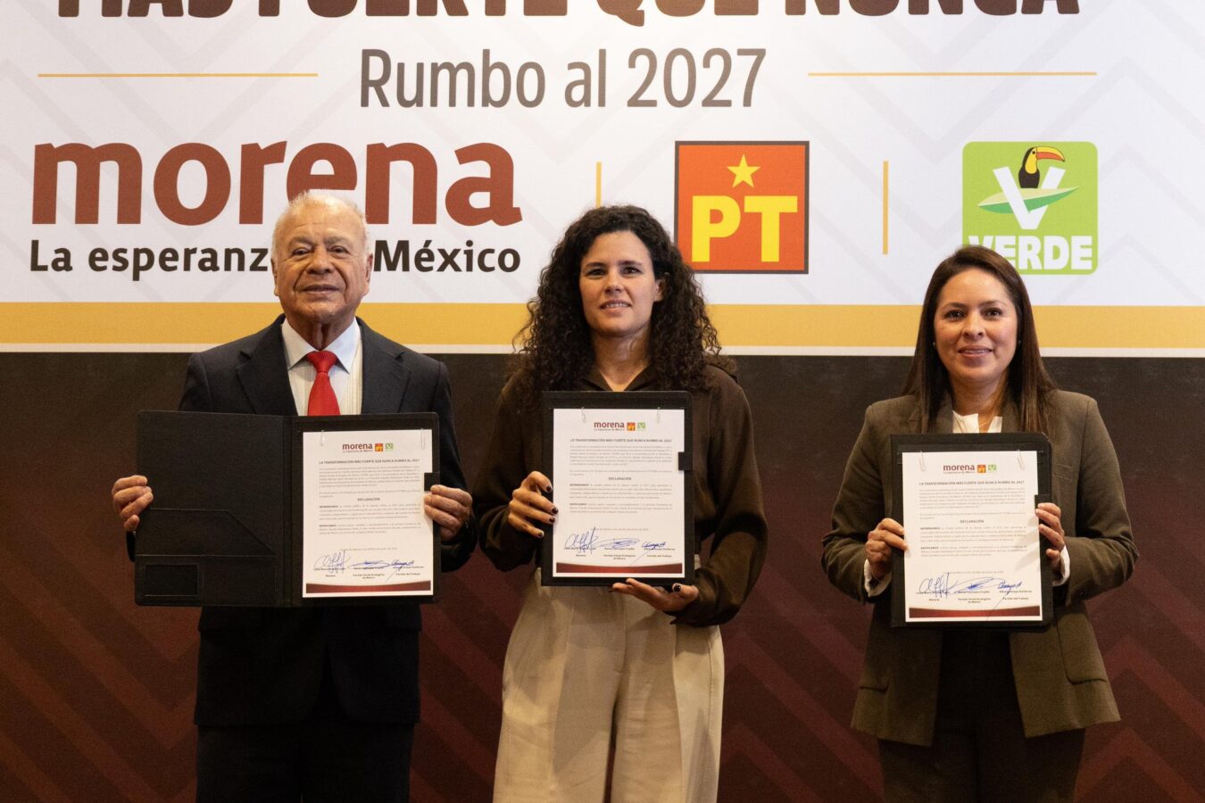 Morena, PT y PVEM refrendan alianza rumbo a 2027.