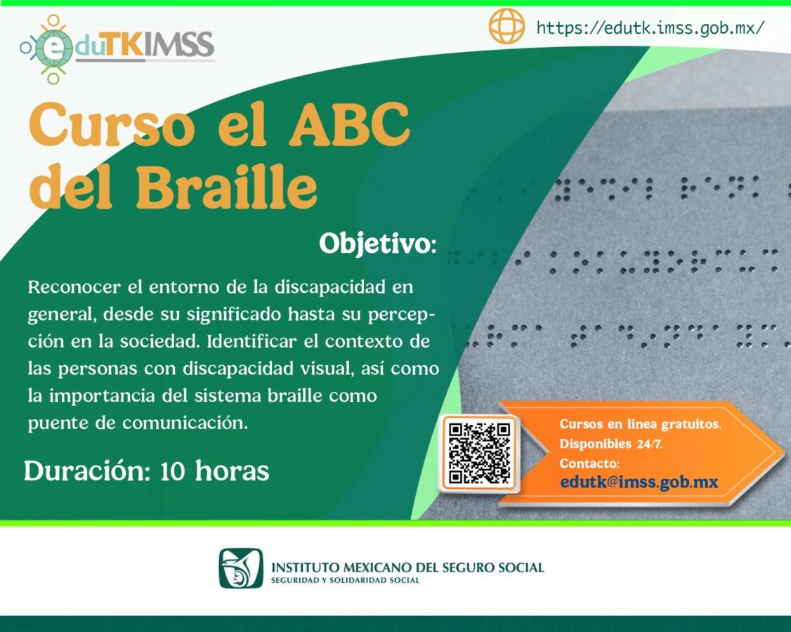 Invita IMSS a curso en línea sobre el sistema Braille