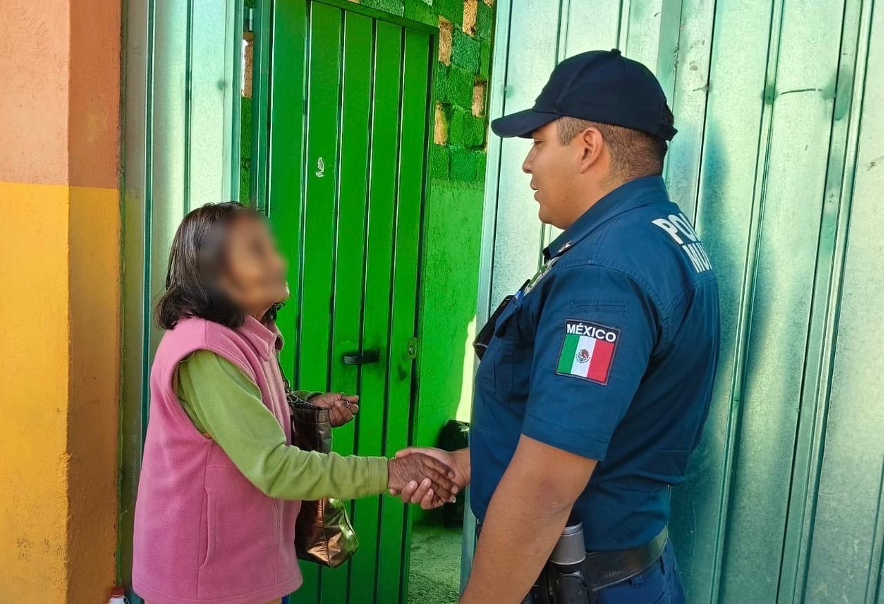 Persona mayor desorientada atendida por Seguridad Pública de Pachuca