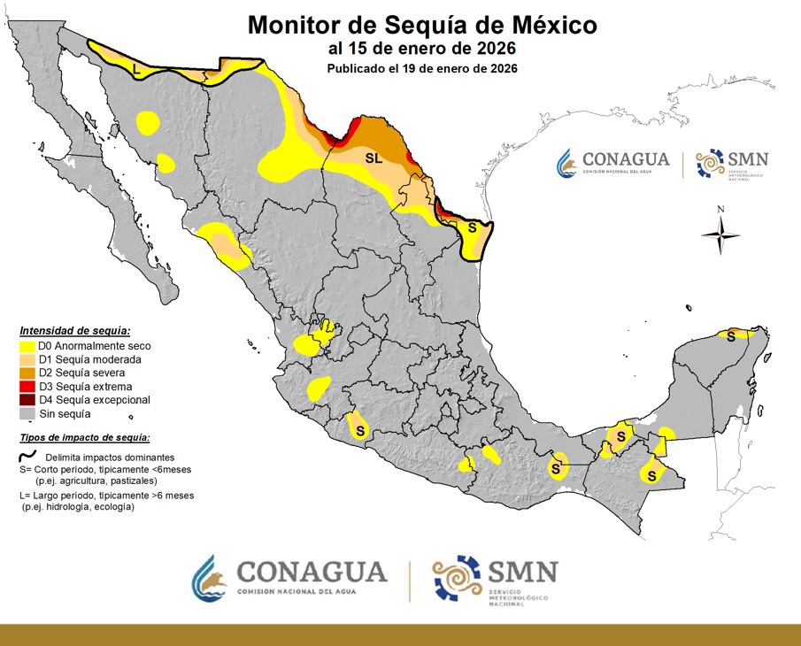 Libres de sequía, más de 2 mil municipios en 13 estados de la República Mexicana