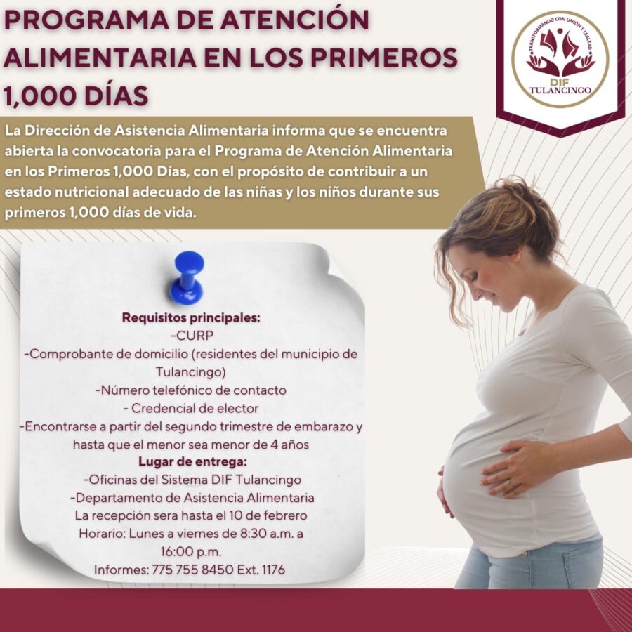 Convocatoria – Programa de Atención Alimentaria en los Primeros 1,000 Días