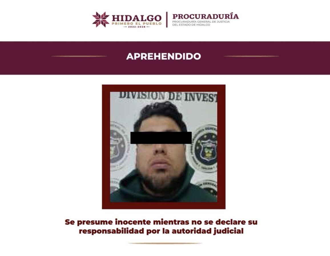 Aprehende PGJEH a probable responsable de homicidio doloso ocurrido en Tizayuca