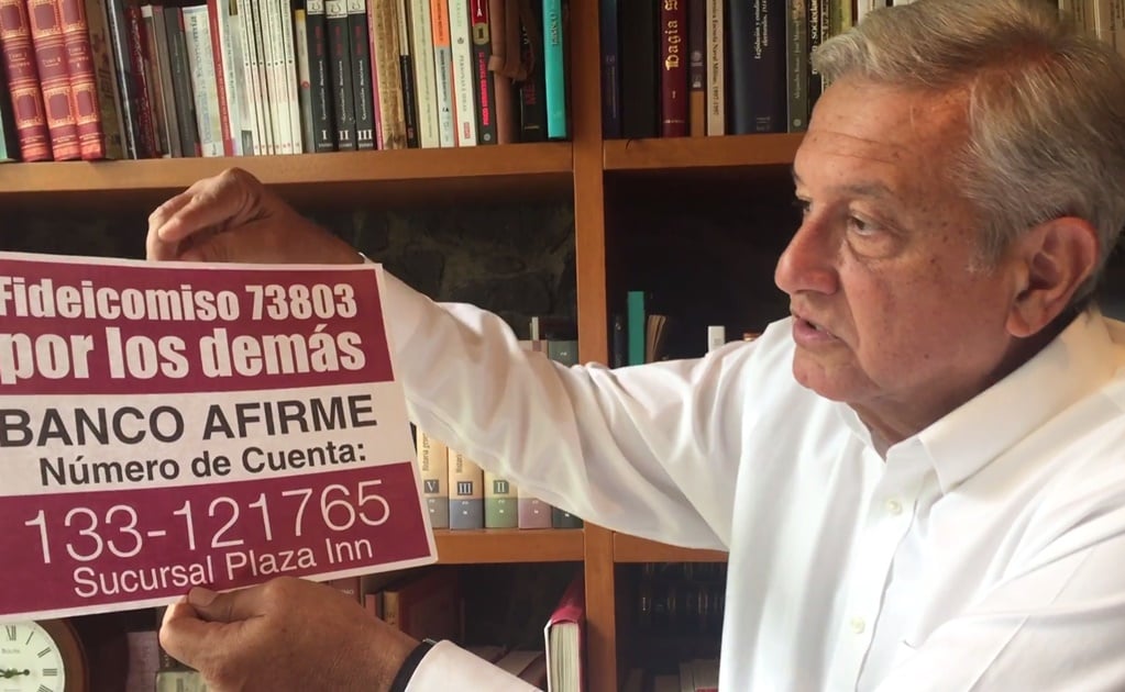 Donaciones promovidas por AMLO el 19S terminaron en multa del INE a Morena.