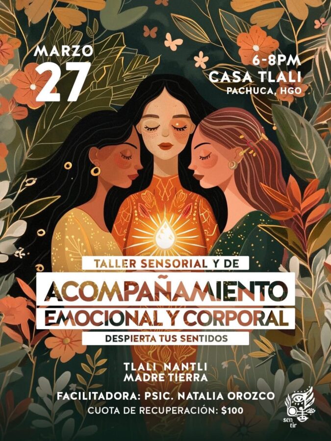 Tlali Nantli conmemora un año de círculos de tanatología con taller sensorial en Pachuca.