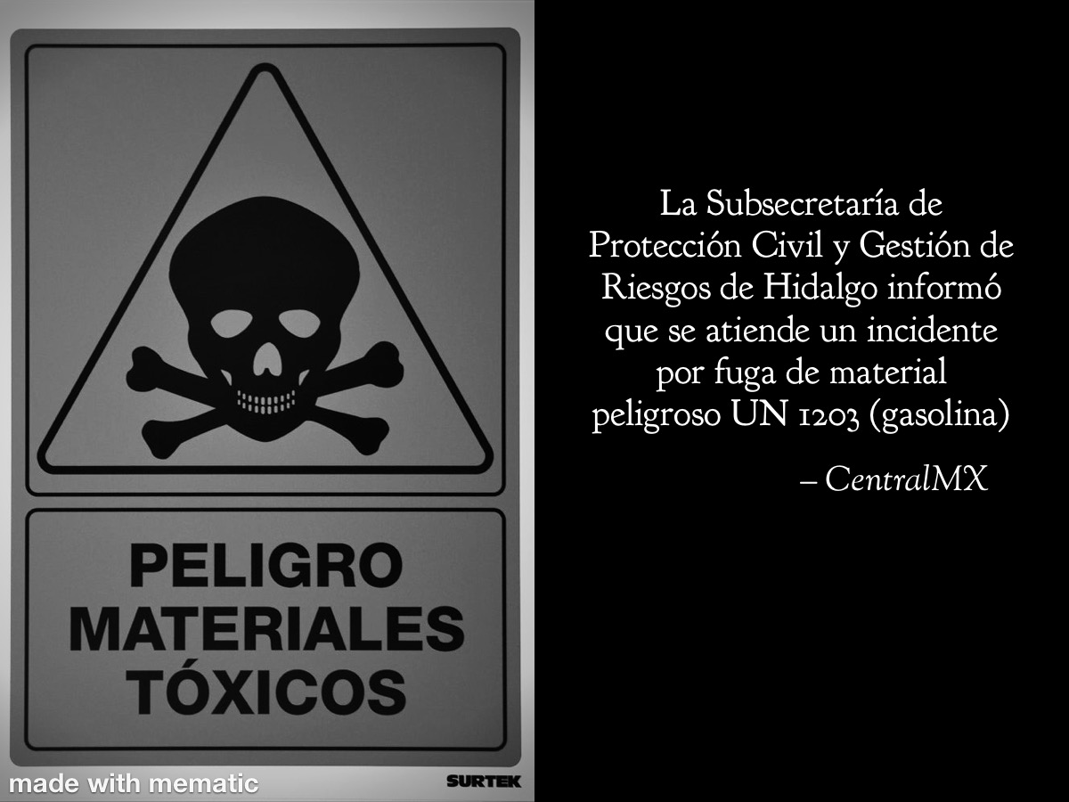 Atienden fuga de gasolina en estación de servicio sobre la Pachuca–Actopan