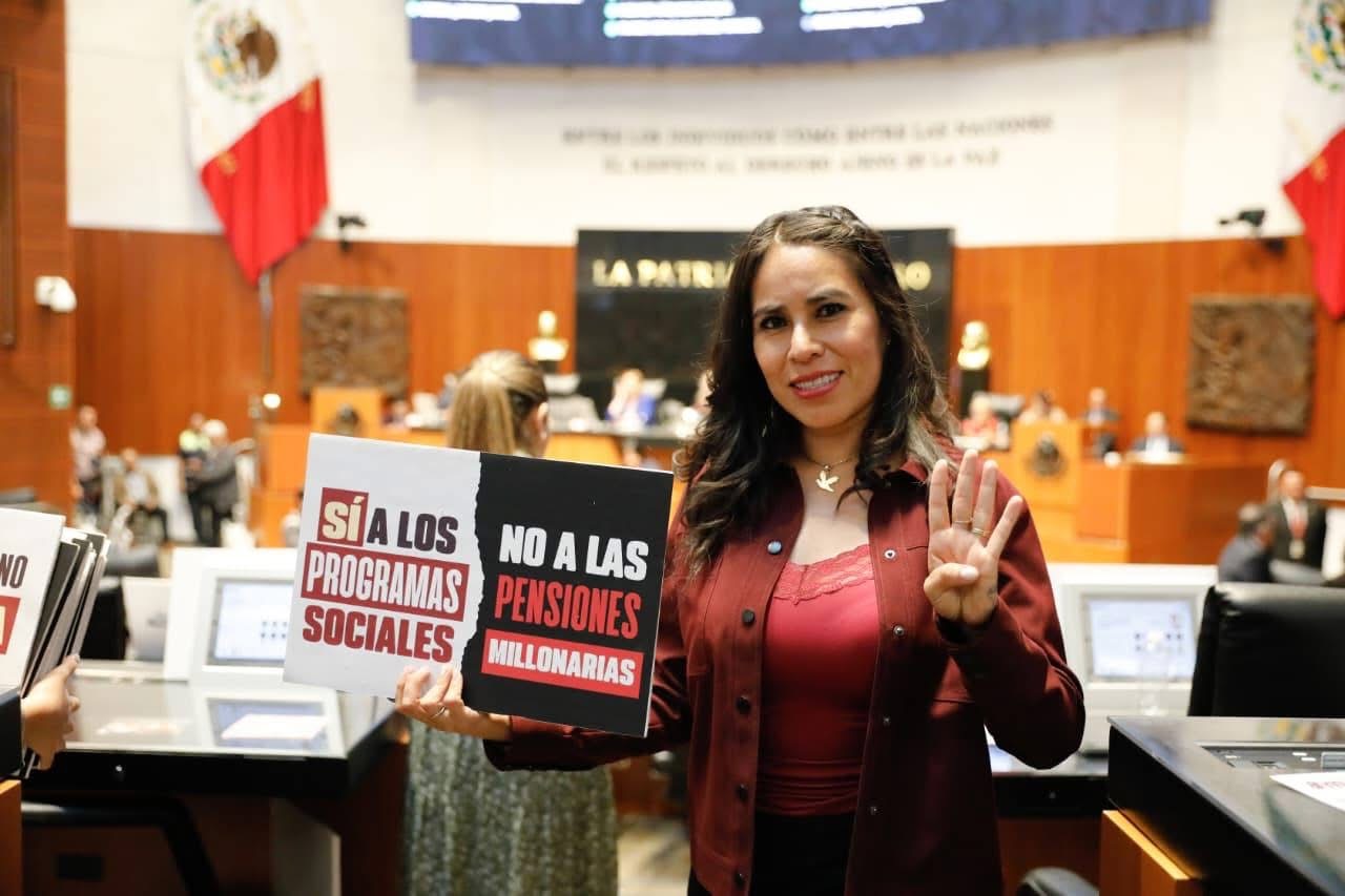 “Se acabaron las pensiones de más de un millón”: Simey Olvera defiende reforma.