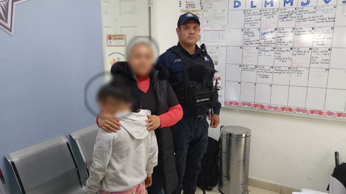 Entrega Seguridad Ciudadana de MR a menor con Síndrome de Down con familiares