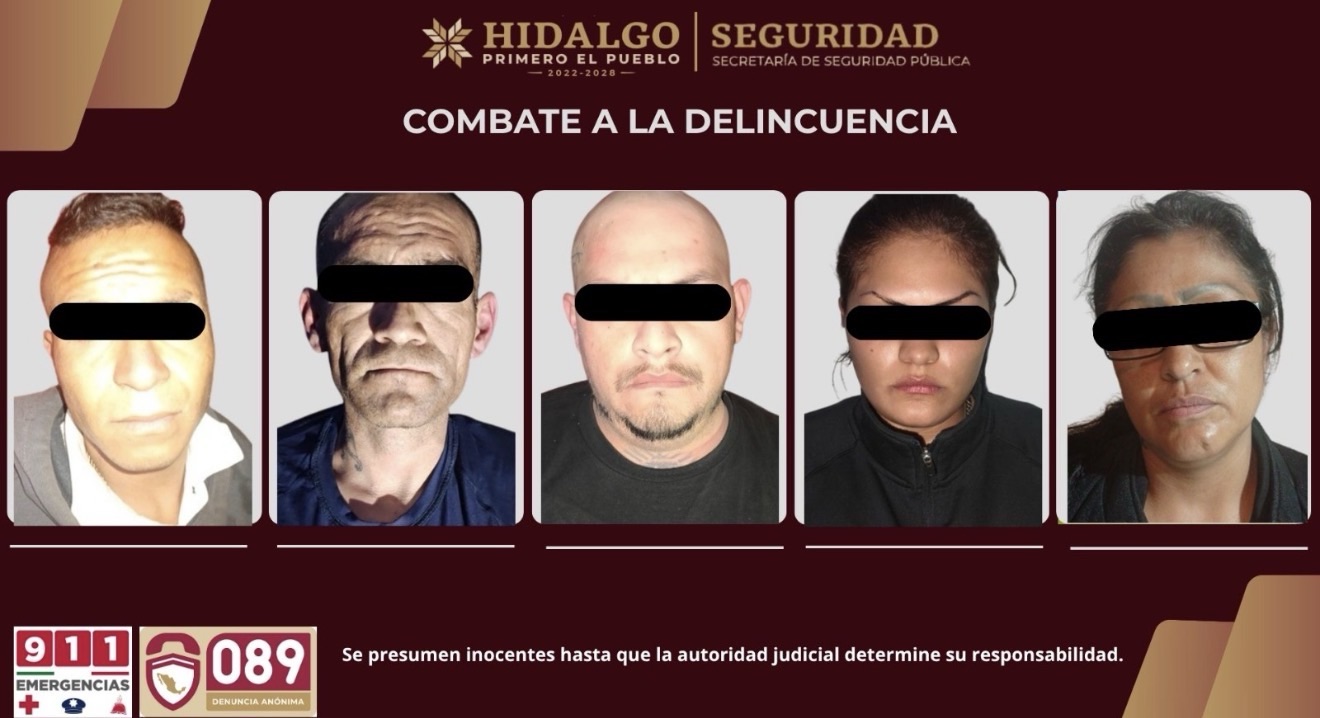 Caen 5 presuntos narcomenudistas en Pachuca