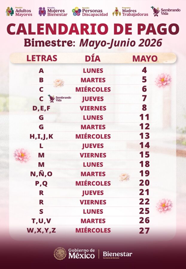 Nueva titular de Bienestar anuncia calendario de pagos