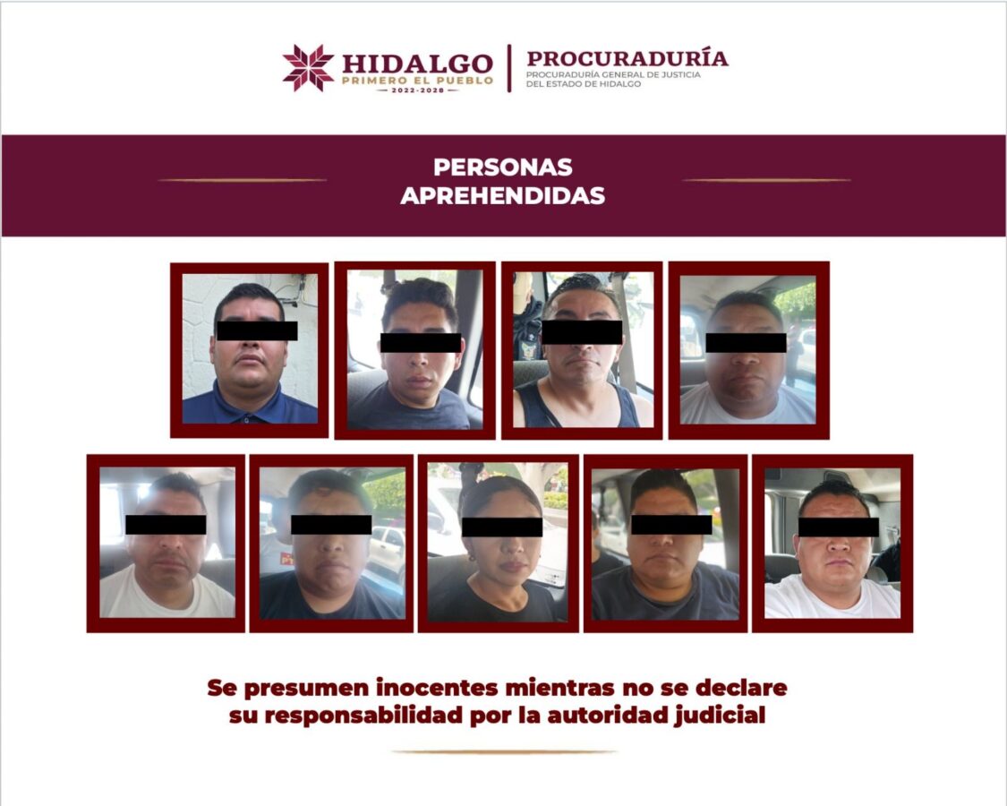 Detienen a nueve policías municipales de Progreso, Hidalgo, por homicidio.