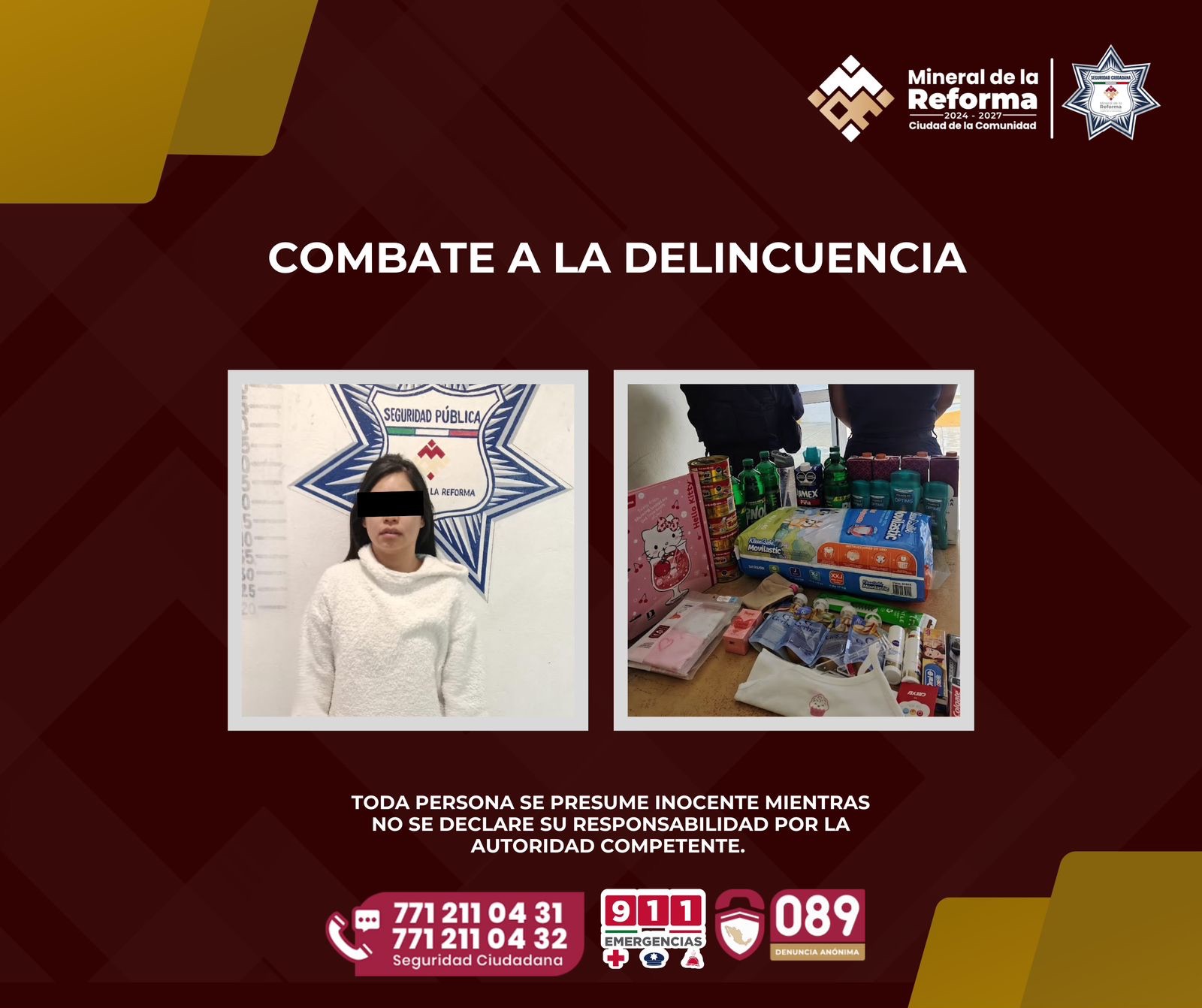 Detienen a dos en Mineral de la Reforma en diferentes hechos