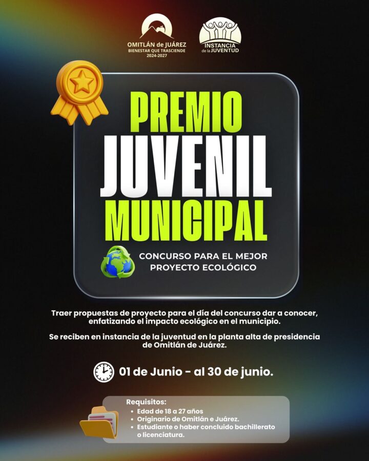 Omitlán lanza convocatoria al Premio Juvenil Municipal