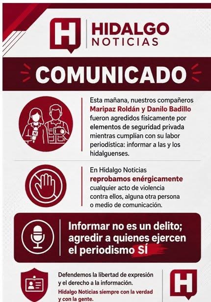 Radio y Televisión de Hidalgo repudia agresión contra periodistas