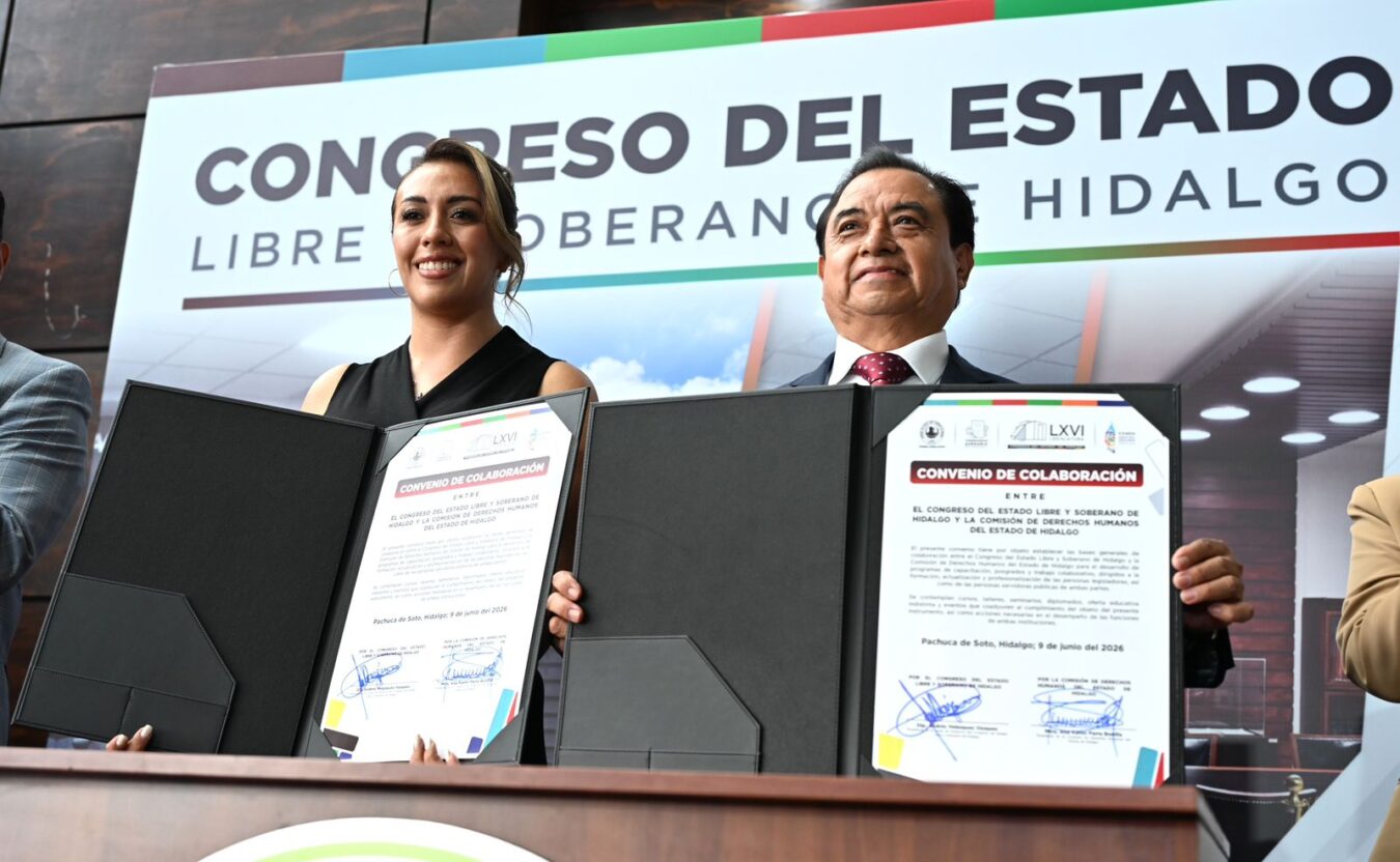 Congreso de Hidalgo y CDHEH firman convenio para capacitación en derechos humanos