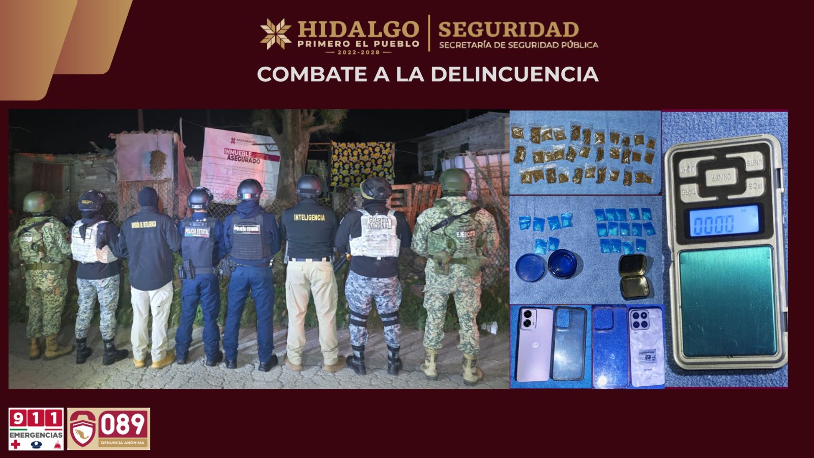 Catean presunto punto de narcomenudeo en Tizayuca; hay dos detenidos