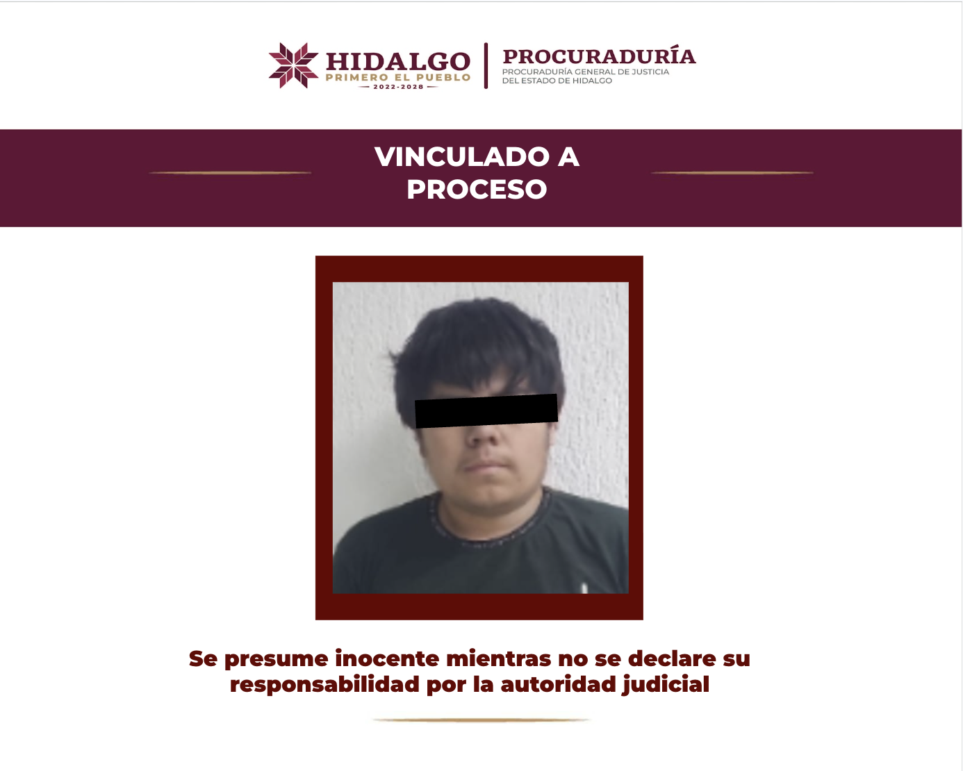 Vinculan a proceso a presunto responsable de homicidio y robo en Mineral de la Reforma