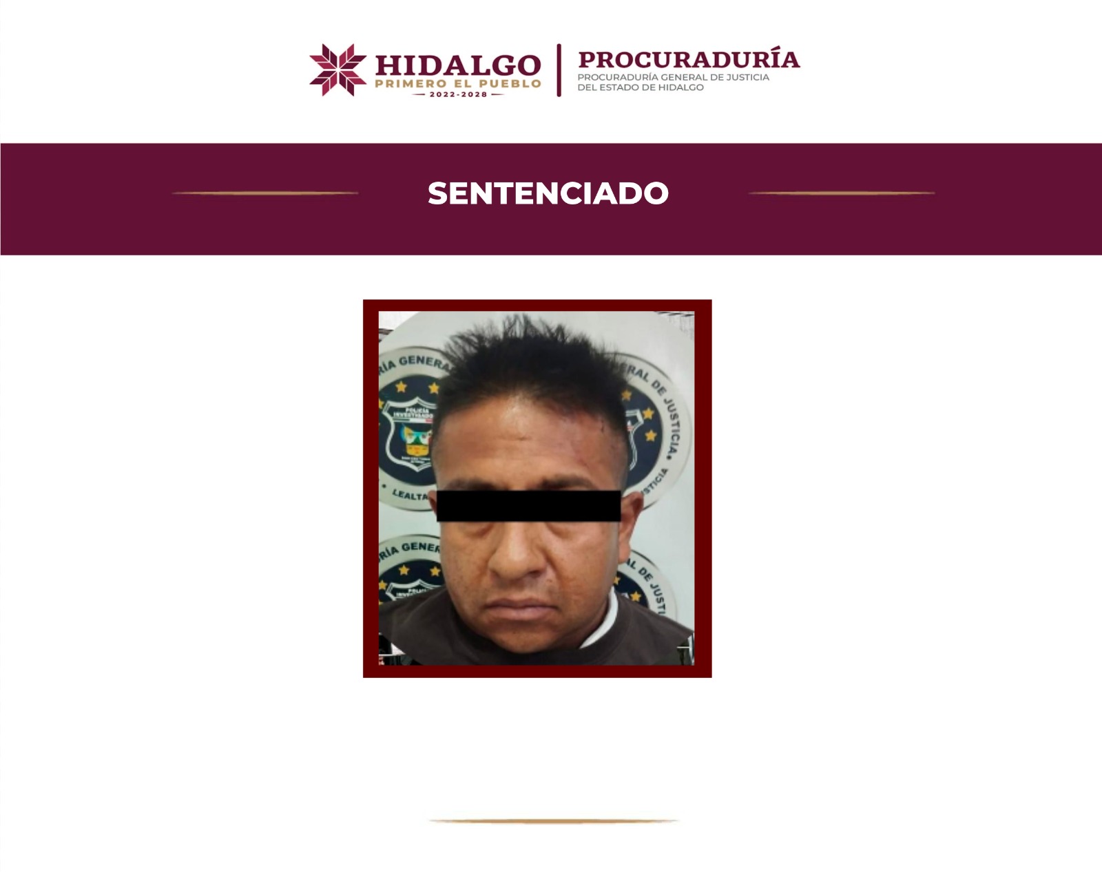 Consigue PGJEH sentencia de 172 años de prisión por feminicidio y homicidio en Mineral de la Reforma