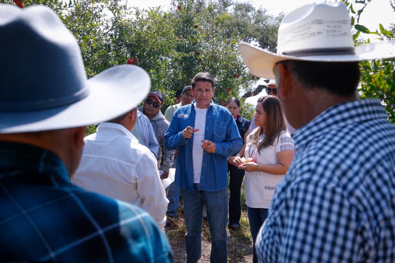Ofrece Ochoa apoyo a productores de granada de Chilcuautla.