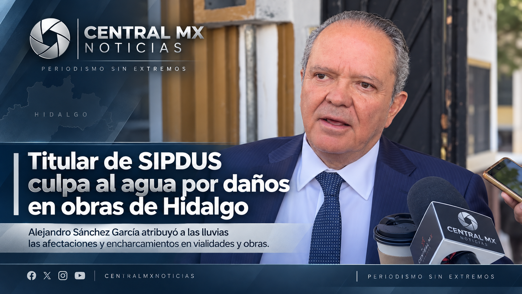 Titular de SIPDUS culpa al agua por daños en obras de Hidalgo.