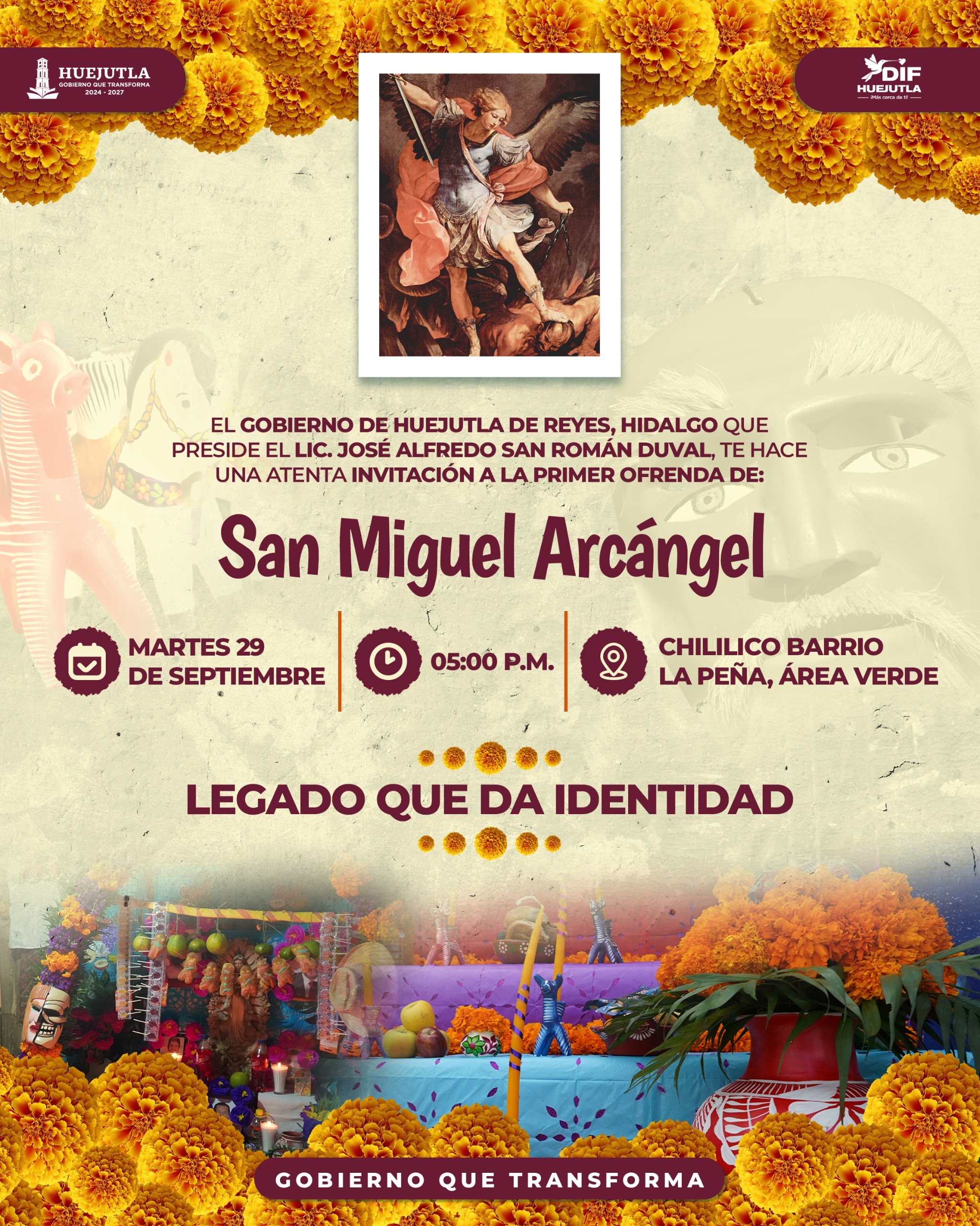Huejutla se prepara para dar inicio al Xantolo con la primera ofrenda a San Miguel Arcángel.