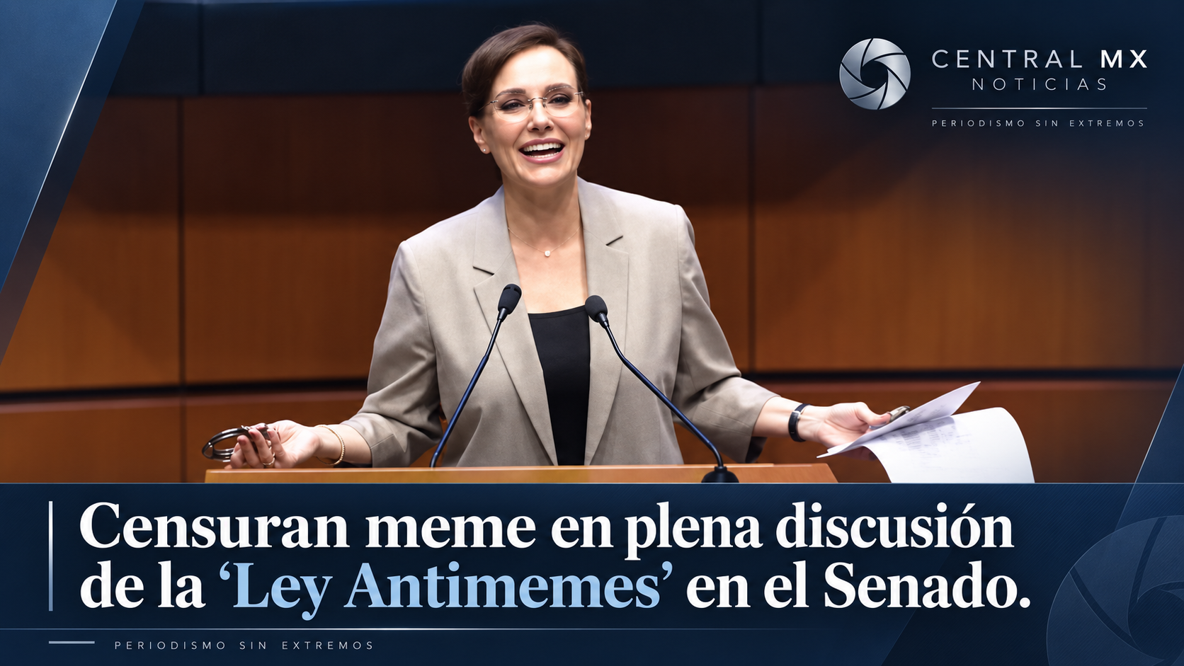 Censuran meme en plena discusión de la “Ley Antimemes” en el Senado.