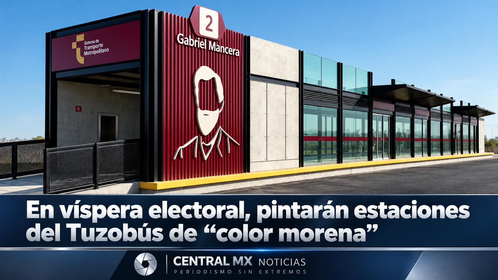 En víspera electoral, pintarán estaciones del Tuzobús de “color morena”.