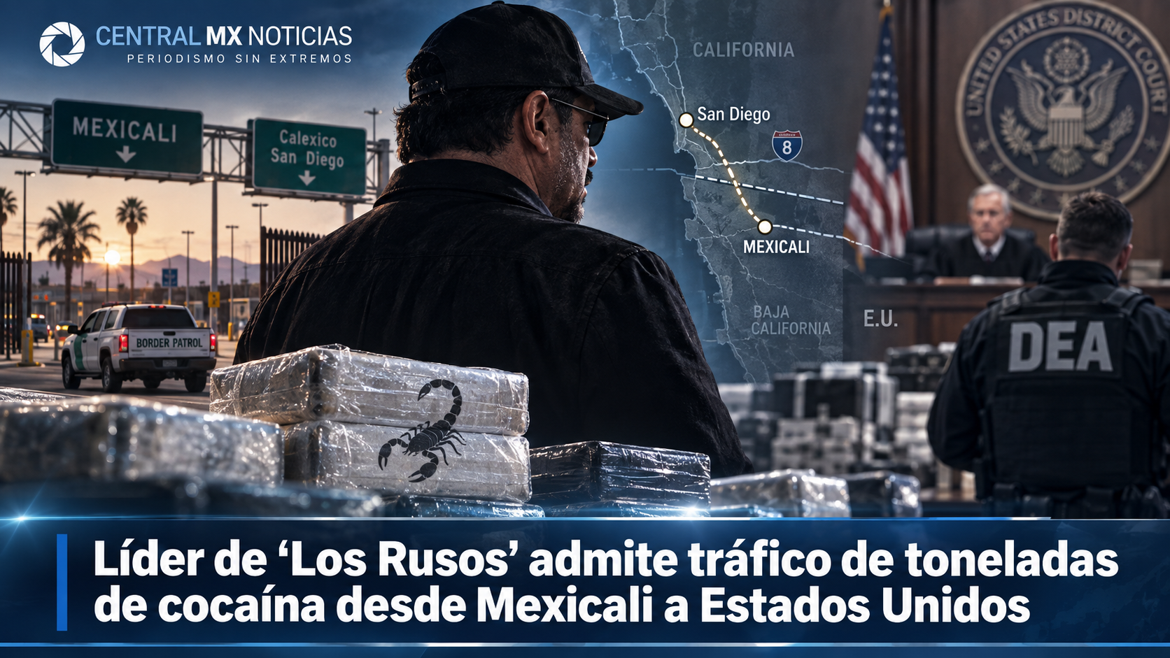 Líder de “Los Rusos” admite tráfico de toneladas de cocaína desde Mexicali a Estados Unidos