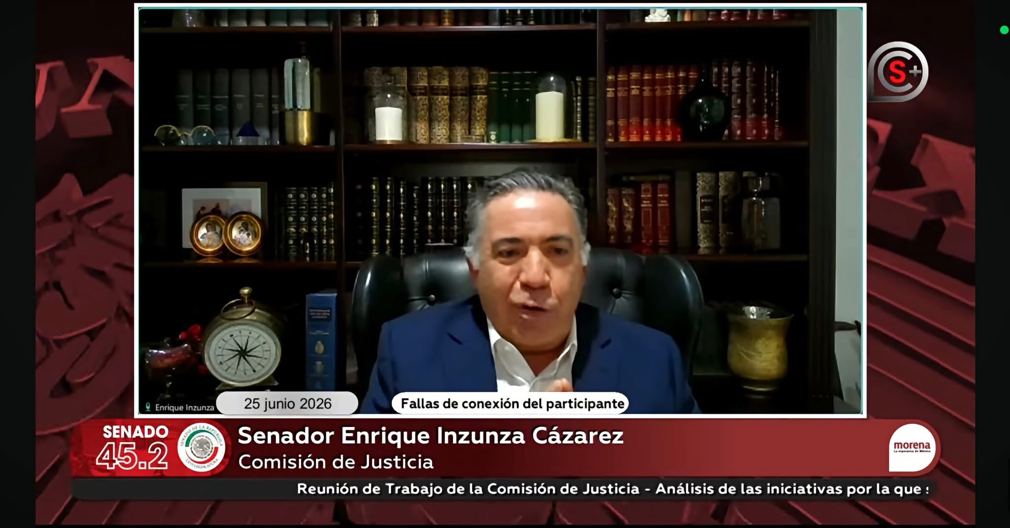 Notifican al Pleno que el senador Enrique Inzunza dejó de formar parte del Grupo Parlamentario de Morena.