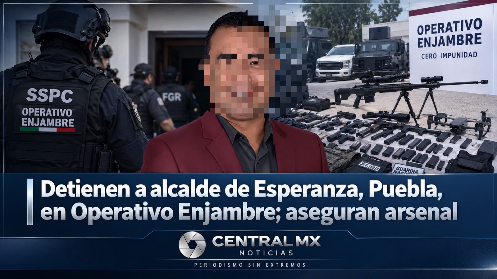 Detienen a alcalde morenista durante Operativo Enjambre.