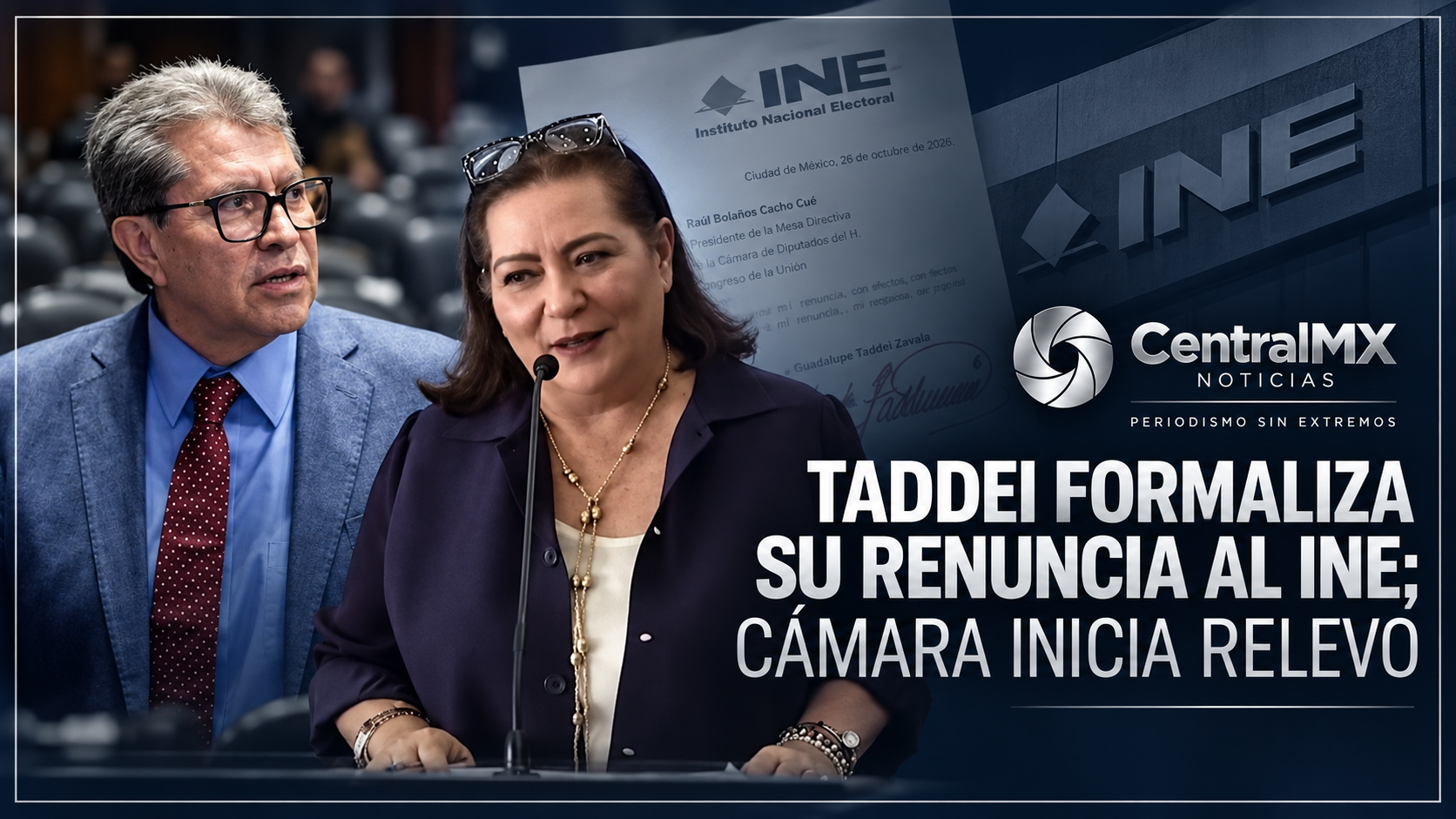 Guadalupe Taddei formaliza renuncia; Cámara de Diputados inicia proceso de sustitución.