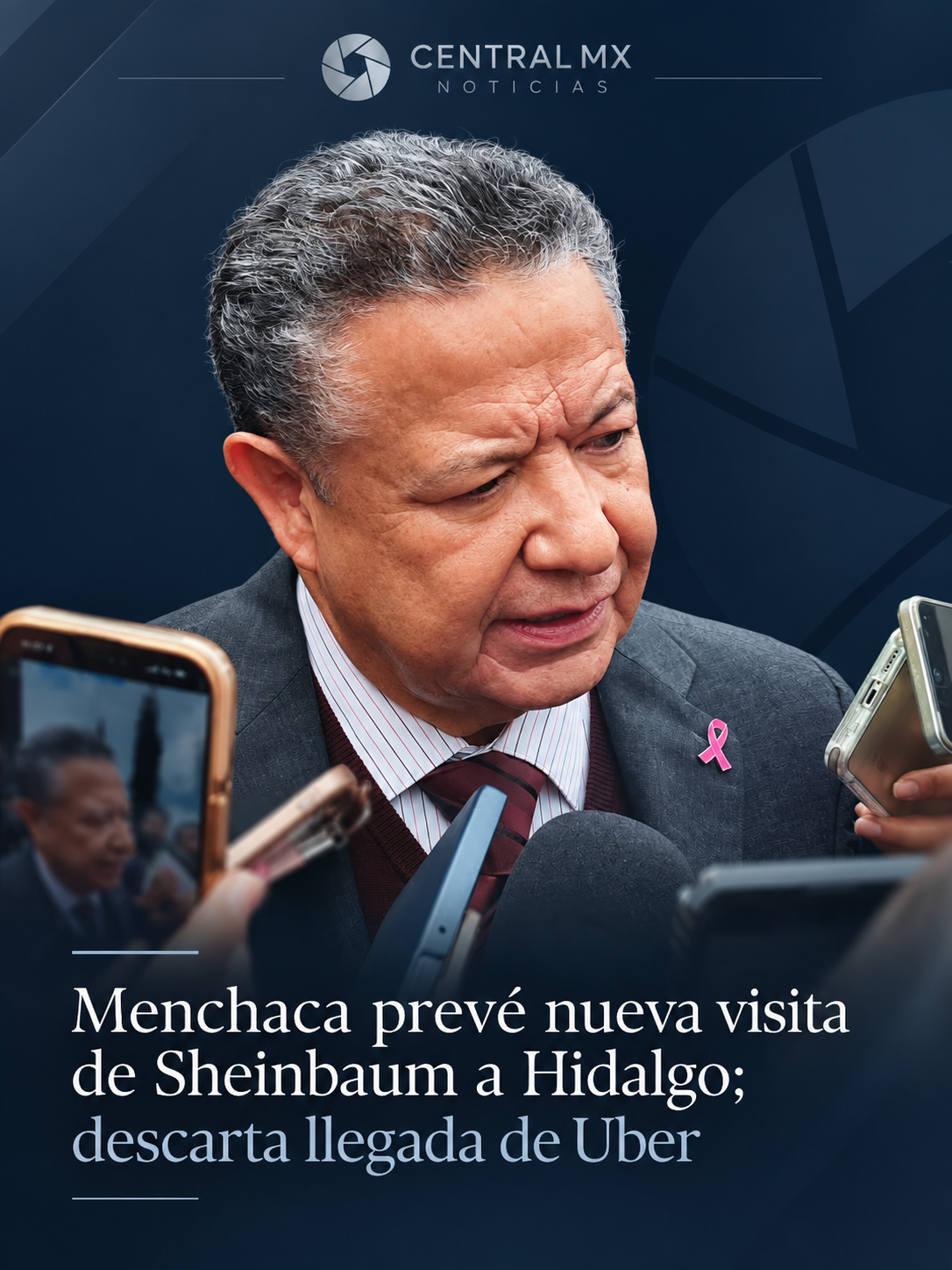 Menchaca prevé nueva visita de Sheinbaum a Hidalgo; descarta llegada de Uber.
