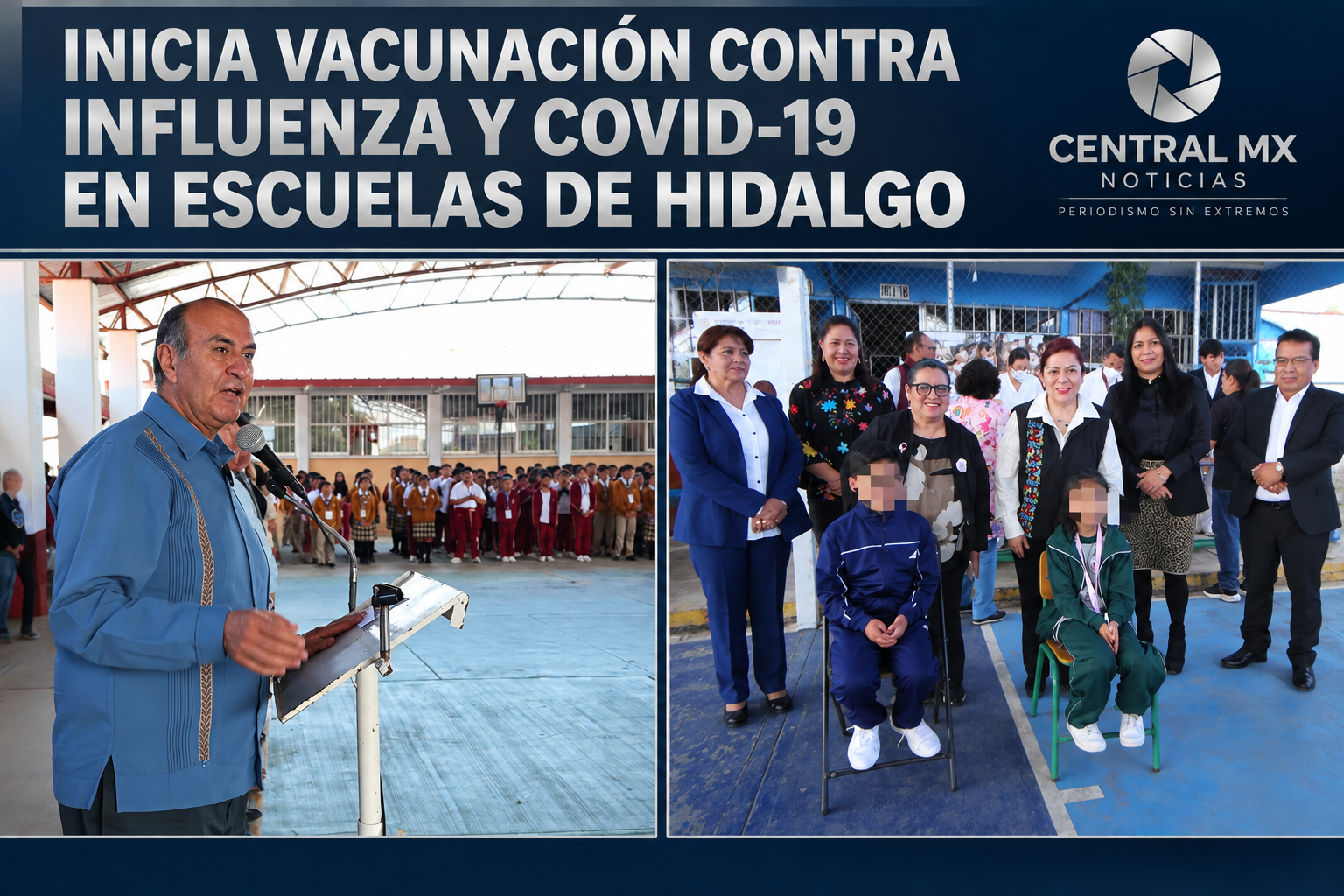 Inicia vacunación contra influenza y COVID-19 en escuelas de Hidalgo.
